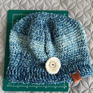 Woman crochet hat, blue